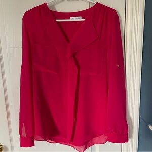 Calvin Klein Dark Pink Layered Blouse
